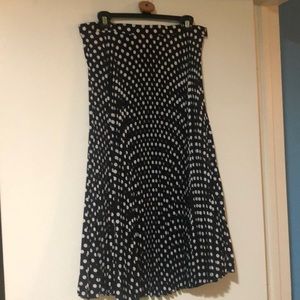 2/$13 Black and white polka dot pleated skirt